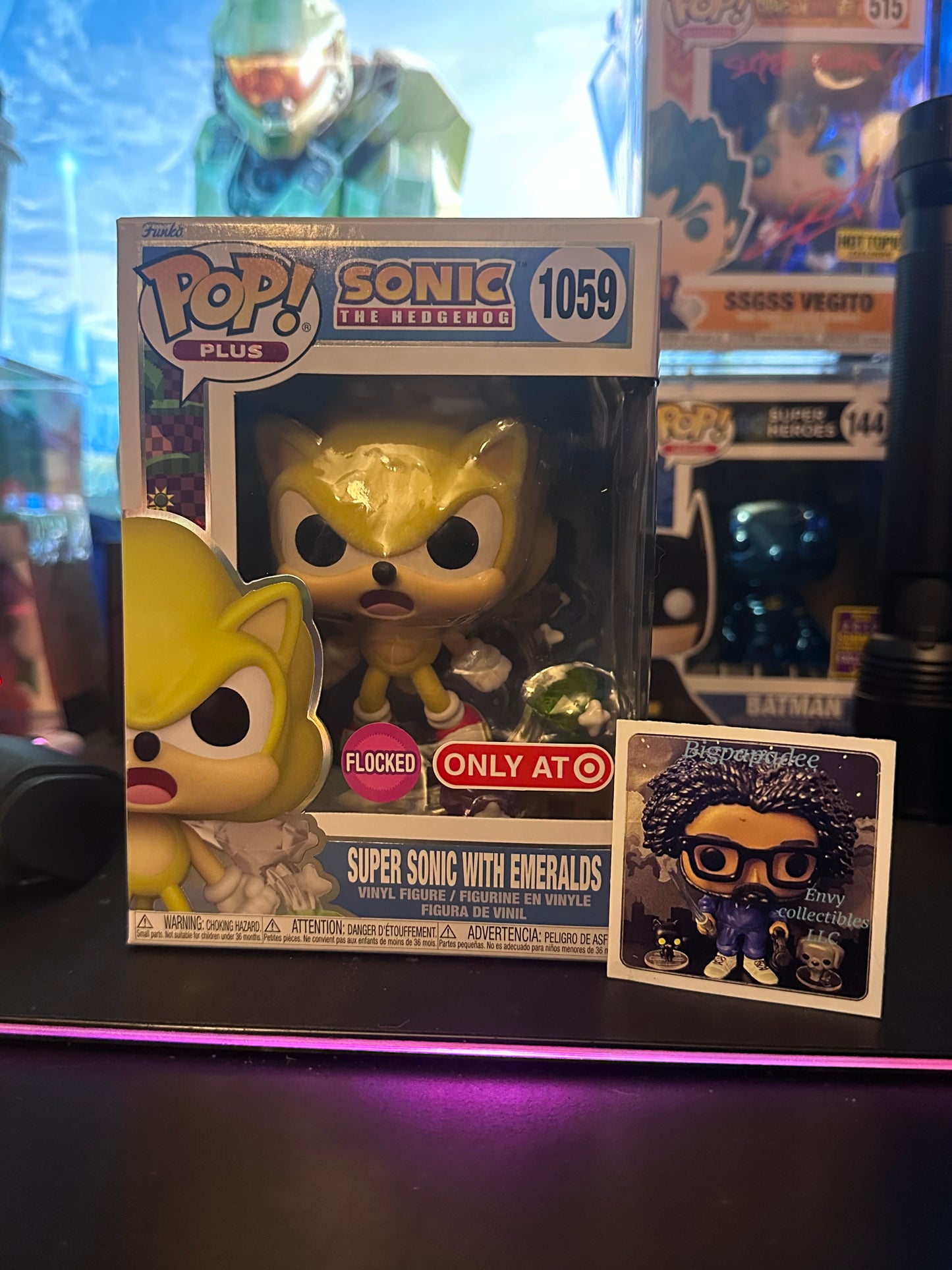 Super Sonic With Emeralds 1059 Flocked
